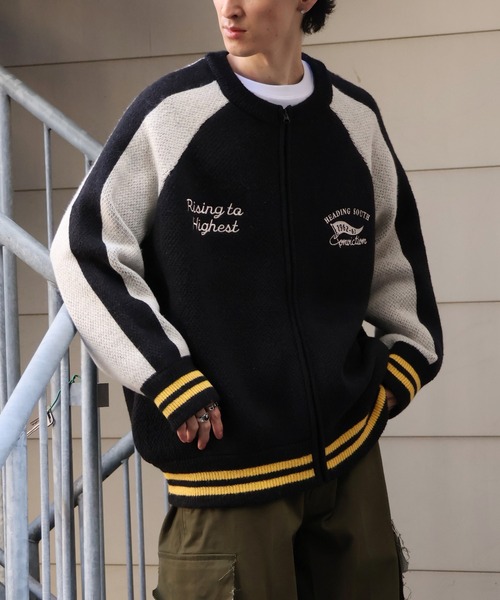 POWER TO THE PEOPLE(パワートゥーザピープル)の「【POWER TO THE PEOPLE/パワートゥーザピープル】Tiger Knit Souvenir Jacket/タイガーニット スーベニア ジャケット(ブルゾン・メンズ・ダークブラウン/ブラック/バーガンディー・L/M/LL)」の10枚目の写真