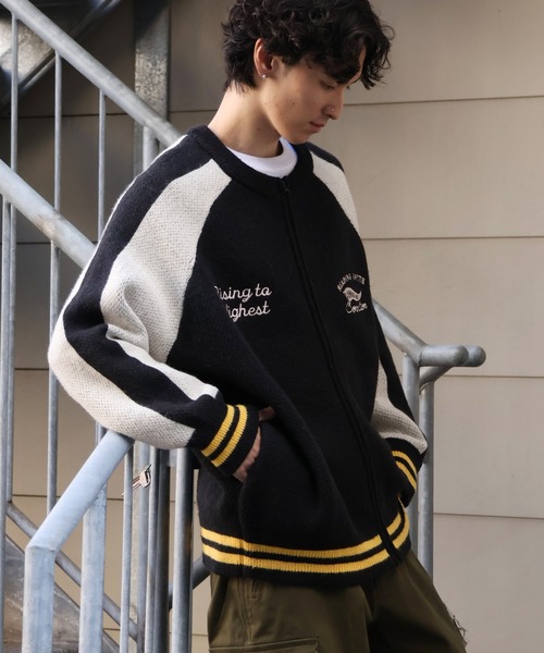 POWER TO THE PEOPLE(パワートゥーザピープル)の「【POWER TO THE PEOPLE/パワートゥーザピープル】Tiger Knit Souvenir Jacket/タイガーニット スーベニア ジャケット(ブルゾン・メンズ・ダークブラウン/ブラック/バーガンディー・L/M/LL)」の11枚目の写真