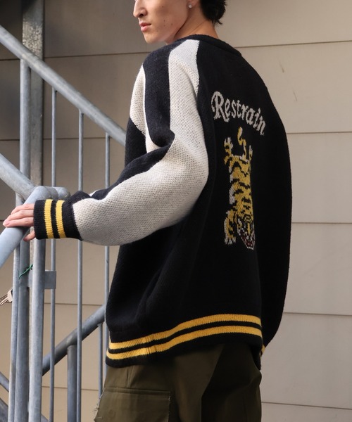 POWER TO THE PEOPLE(パワートゥーザピープル)の「【POWER TO THE PEOPLE/パワートゥーザピープル】Tiger Knit Souvenir Jacket/タイガーニット スーベニア ジャケット(ブルゾン・メンズ・ダークブラウン/ブラック/バーガンディー・L/M/LL)」の13枚目の写真