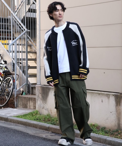 POWER TO THE PEOPLE(パワートゥーザピープル)の「【POWER TO THE PEOPLE/パワートゥーザピープル】Tiger Knit Souvenir Jacket/タイガーニット スーベニア ジャケット(ブルゾン・メンズ・ダークブラウン/ブラック/バーガンディー・L/M/LL)」の14枚目の写真