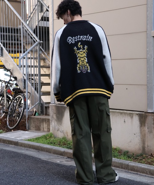 POWER TO THE PEOPLE(パワートゥーザピープル)の「【POWER TO THE PEOPLE/パワートゥーザピープル】Tiger Knit Souvenir Jacket/タイガーニット スーベニア ジャケット(ブルゾン・メンズ・ダークブラウン/ブラック/バーガンディー・L/M/LL)」の15枚目の写真