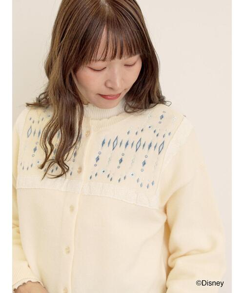 Samansa Mos2（サマンサ モスモス）の「【Disney】アナと雪の女王/レース切替カーディガン（カーディガン/ボレロ・レディース・キナリ/チャコールグレー・F）」の3枚目の写真