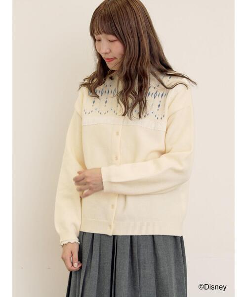 Samansa Mos2（サマンサ モスモス）の「【Disney】アナと雪の女王/レース切替カーディガン（カーディガン/ボレロ・レディース・キナリ/チャコールグレー・F）」の4枚目の写真