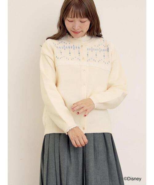 Samansa Mos2（サマンサ モスモス）の「【Disney】アナと雪の女王/レース切替カーディガン（カーディガン/ボレロ・レディース・キナリ/チャコールグレー・F）」の5枚目の写真