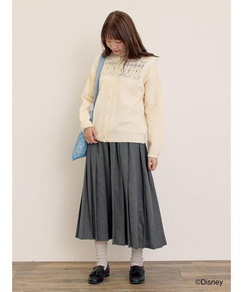 Samansa Mos2（サマンサ モスモス）の「【Disney】アナと雪の女王/レース切替カーディガン（カーディガン/ボレロ・レディース・キナリ/チャコールグレー・F）」の9枚目の写真