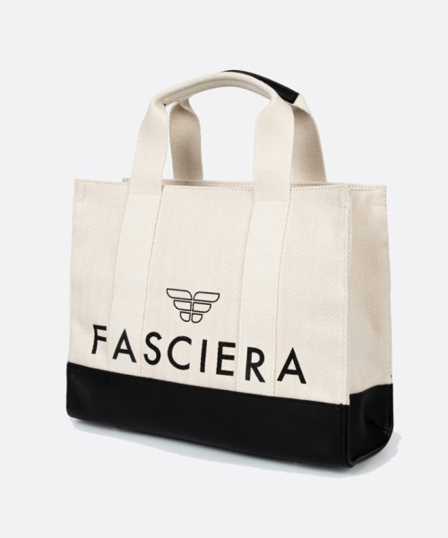FASCIERA（ファシエラ）の「クラシックレザーコンビスクエアトートバッグ_アリアス12（トートバッグ・レディース・ライトグレー/アイボリー・FREE）」の3枚目の写真