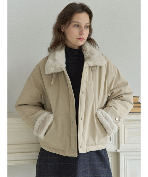 AVANT-G(アバン)の「Modern Fur Short Padding Jumper - BEIGE(ダウンジャケット/コート・レディース・その他・FREE)」の6枚目の写真