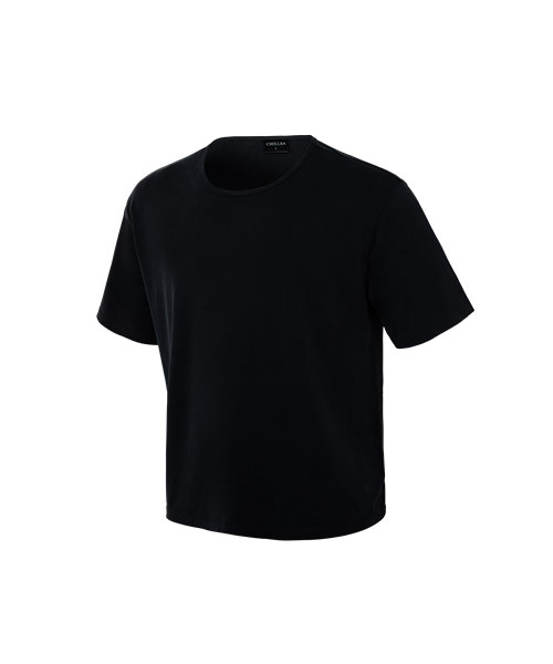 CHILLSA(チルサ)の「SW Over Fit Short Sleeve_Black(Tシャツ/カットソー・レディース・ブラック・1/2/3)」の1枚目の写真