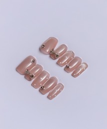 KONVINI（コンビニ）の「【not a nail】水光マグネットデザインガーリーリボンネイルチップ（ネイルシール/ネイルチップ）」