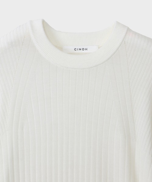 CINOH（チノ）の「CREW NECK TIGHT KNIT（ニット/セーター・レディース・ホワイト・36/38）」の4枚目の写真