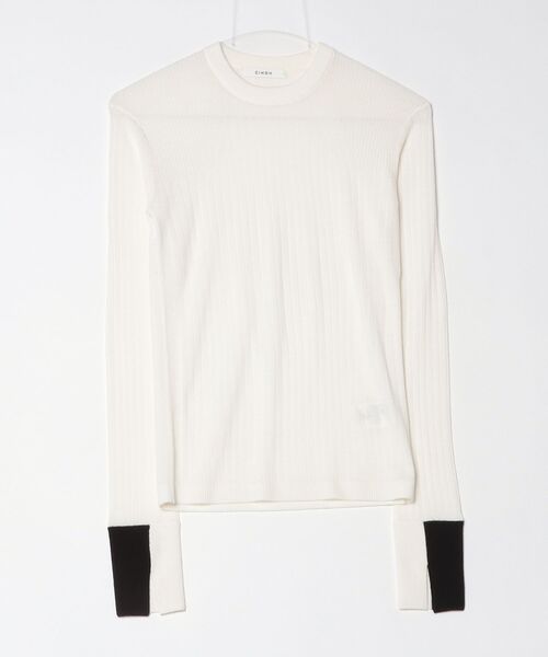 CINOH（チノ）の「CREW NECK TIGHT KNIT（ニット/セーター・レディース・ホワイト・36/38）」の10枚目の写真