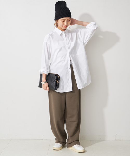 Spick & Span（スピックアンドスパン）の「《追加》50コットンオーバーシャツ（シャツ/ブラウス・レディース・その他10/その他4/サックスブルー/ホワイト・FREE）」の5枚目の写真