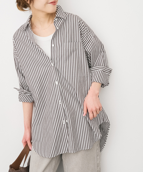 Spick & Span（スピックアンドスパン）の「《追加》50コットンオーバーシャツ（シャツ/ブラウス・レディース・その他10/その他4/サックスブルー/ホワイト・FREE）」の12枚目の写真