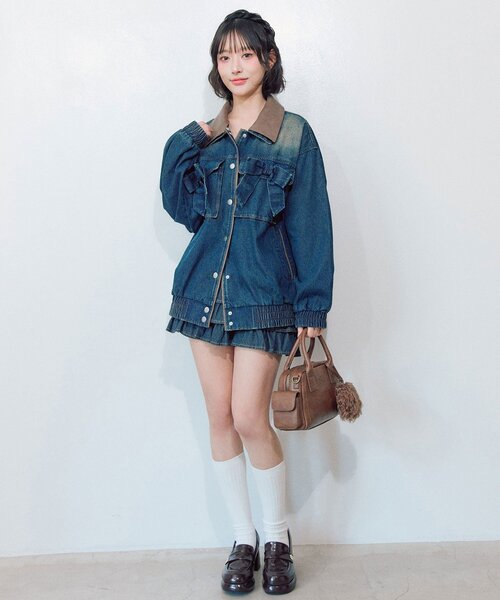 OLIVE des OLIVE(オリーブデオリーブ)の「リボンビッグブルゾン(ブルゾン・レディース・ワンウォッシュ/アイボリー/ピンク・FREE)」の22枚目の写真