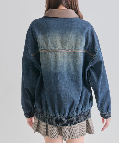 OLIVE des OLIVE(オリーブデオリーブ)の「リボンビッグブルゾン(ブルゾン・レディース・ワンウォッシュ/アイボリー/ピンク・FREE)」の7枚目の写真