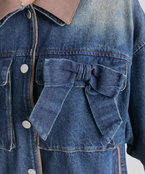 OLIVE des OLIVE(オリーブデオリーブ)の「リボンビッグブルゾン(ブルゾン・レディース・ワンウォッシュ/アイボリー/ピンク・FREE)」の10枚目の写真