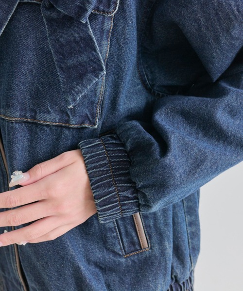 OLIVE des OLIVE(オリーブデオリーブ)の「リボンビッグブルゾン(ブルゾン・レディース・ワンウォッシュ/アイボリー/ピンク・FREE)」の12枚目の写真