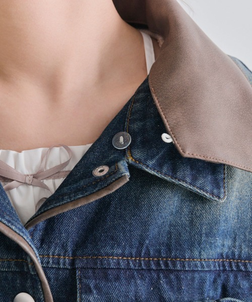 OLIVE des OLIVE(オリーブデオリーブ)の「リボンビッグブルゾン(ブルゾン・レディース・ワンウォッシュ/アイボリー/ピンク・FREE)」の13枚目の写真