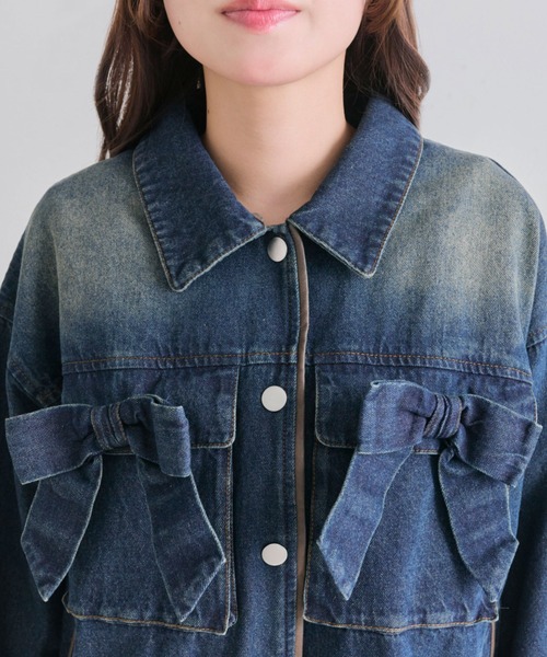 OLIVE des OLIVE(オリーブデオリーブ)の「リボンビッグブルゾン(ブルゾン・レディース・ワンウォッシュ/アイボリー/ピンク・FREE)」の16枚目の写真