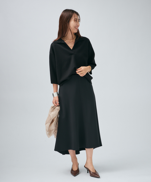 VERMEIL par iena（ヴェルメイユパーイエナ）の「ダンボールイレギュラーヘムスカート（スカート・レディース・ブラック/ベージュ・36/38）」の14枚目の写真