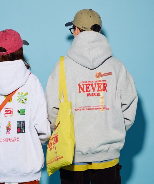 niko and...（ニコアンド）の「【にっぽんのASAGOHAN】ネバネバビーンコラボフーディ【UNISEX】（パーカー・レディース・グレー/ブラウン/ライトグレー・LARGE/MEDIUM）」の13枚目の写真