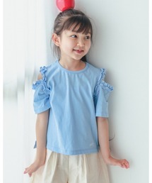 NHT（エヌエイチティー）の「NHT/エヌエイチティー フリルオフショルダーTシャツ（Tシャツ/カットソー）」