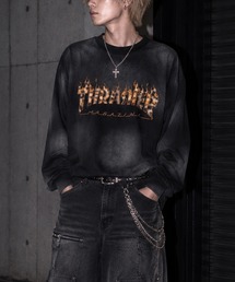 THRASHER | 【at】〔THRASHER/スラッシャー〕別注 ファーアップリケ スプレードット フェードロングスリーブTシャツ/ショート丈(Tシャツ/カットソー)