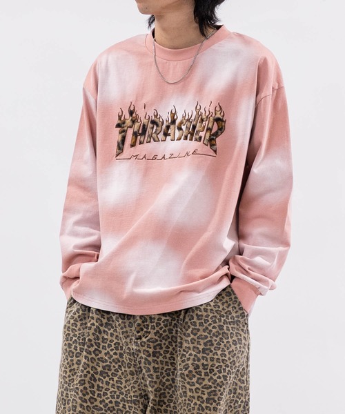 THRASHER（スラッシャー）の「【at】〔THRASHER/スラッシャー〕別注 ファーアップリケ スプレードット フェードロングスリーブTシャツ/ショート丈（Tシャツ/カットソー・メンズ・ピンク/レッド/ブラック/ブラウン・LARGE/MEDIUM/FREE）」の18枚目の写真