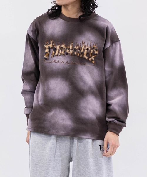 THRASHER（スラッシャー）の「【at】〔THRASHER/スラッシャー〕別注 ファーアップリケ スプレードット フェードロングスリーブTシャツ/ショート丈（Tシャツ/カットソー・メンズ・ピンク/レッド/ブラック/ブラウン・LARGE/MEDIUM/FREE）」の11枚目の写真