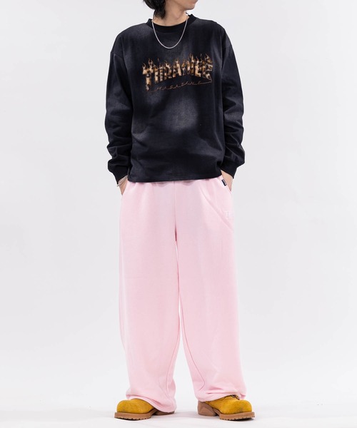 THRASHER（スラッシャー）の「【at】〔THRASHER/スラッシャー〕別注 ファーアップリケ スプレードット フェードロングスリーブTシャツ/ショート丈（Tシャツ/カットソー・メンズ・ピンク/レッド/ブラック/ブラウン・LARGE/MEDIUM/FREE）」の8枚目の写真