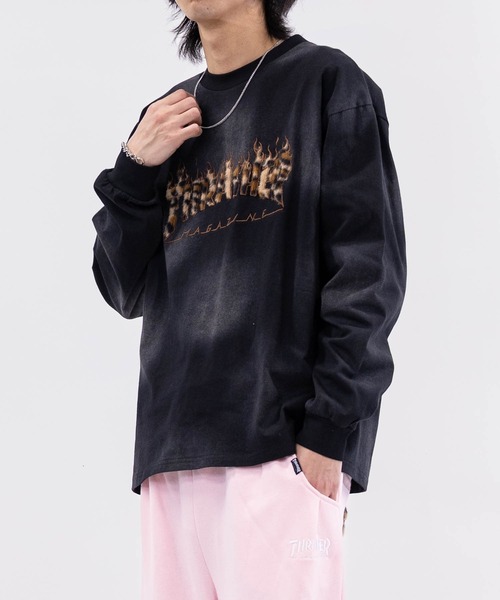 THRASHER（スラッシャー）の「【at】〔THRASHER/スラッシャー〕別注 ファーアップリケ スプレードット フェードロングスリーブTシャツ/ショート丈（Tシャツ/カットソー・メンズ・ピンク/レッド/ブラック/ブラウン・LARGE/MEDIUM/FREE）」の6枚目の写真