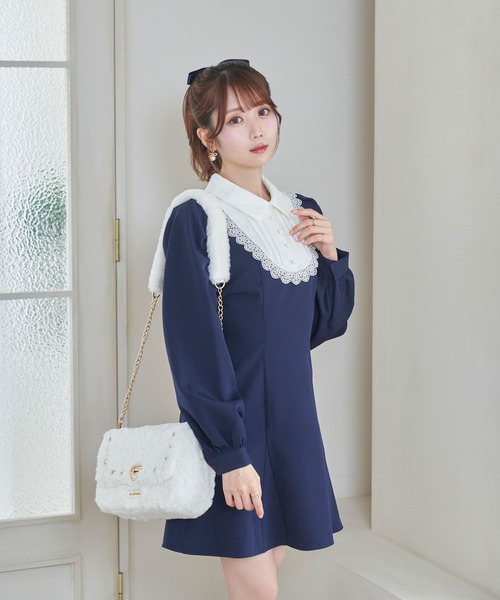 Rose Muse（ロゼミューズ）の「Maid mini onepiece（ワンピース・レディース・グレー/ネイビー・FREE）」の2枚目の写真
