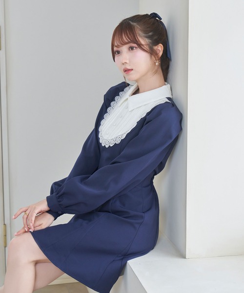 Rose Muse（ロゼミューズ）の「Maid mini onepiece（ワンピース・レディース・グレー/ネイビー・FREE）」の4枚目の写真