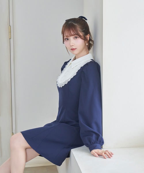 Rose Muse（ロゼミューズ）の「Maid mini onepiece（ワンピース・レディース・グレー/ネイビー・FREE）」の5枚目の写真
