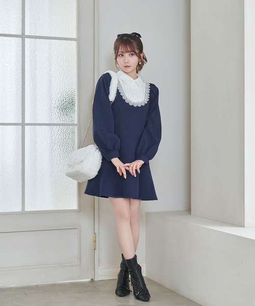 Rose Muse（ロゼミューズ）の「Maid mini onepiece（ワンピース・レディース・グレー/ネイビー・FREE）」の6枚目の写真