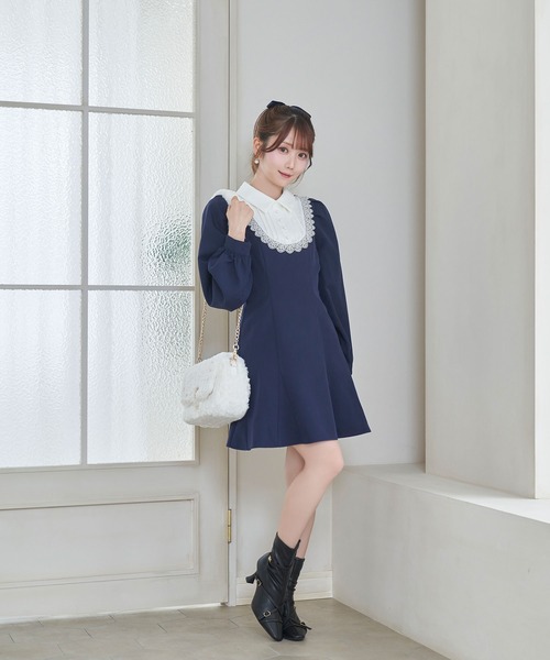 Rose Muse（ロゼミューズ）の「Maid mini onepiece（ワンピース・レディース・グレー/ネイビー・FREE）」の7枚目の写真