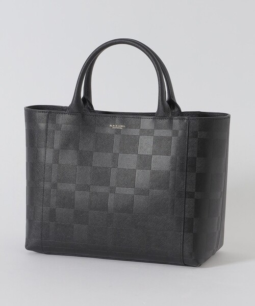 BLACK LABEL CRESTBRIDGE（ブラックレーベル・クレストブリッジ）の「エンボスチェックドライビングトート（トートバッグ・メンズ・ブラック/ベージュ系その他5・FREE）」の2枚目の写真