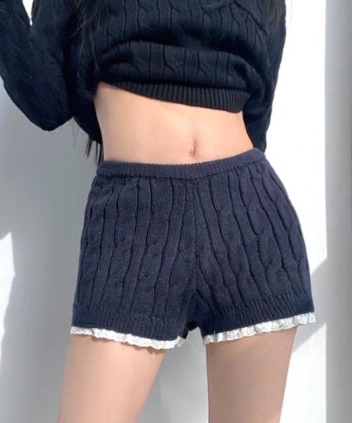 SHEENA(シーナ)の「裾レースケーブルニットショートパンツ(その他パンツ・レディース・オフホワイト/ベージュ/ネイビー・M)」の11枚目の写真