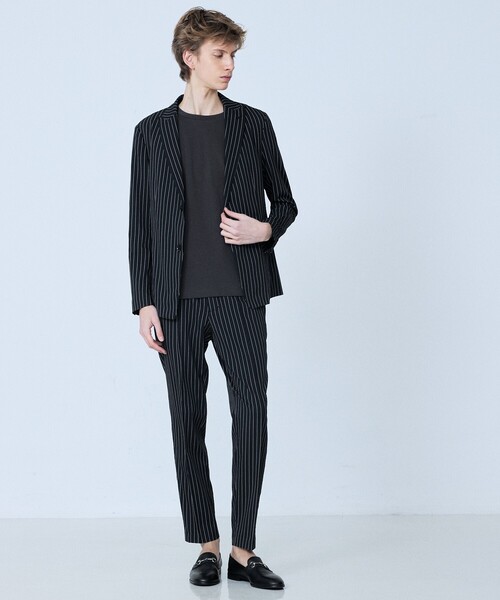 5351 POUR LES HOMMES(ゴーサンゴーイチプールオム)の「【セットアップ対応】Dot Air サッカーストライプ スラックス(スラックス・メンズ・ホワイト/ブラック・50/48/46/44)」の3枚目の写真