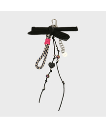 LALAFOX（ララフォックス）の「RIBBON MIX CHAIN KEYRING BLACK BQ2AA003（キーケース/キーアクセサリー）」