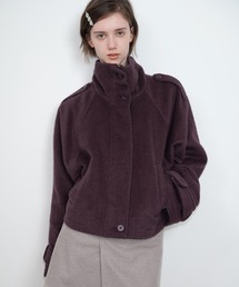 SOLWEIGE（ソルヴェイグ）の「【SOLWEIGE】ラビットファー×ウール×シルク混 アルパカ調 ロングパイルショートコート（ピーコート）」