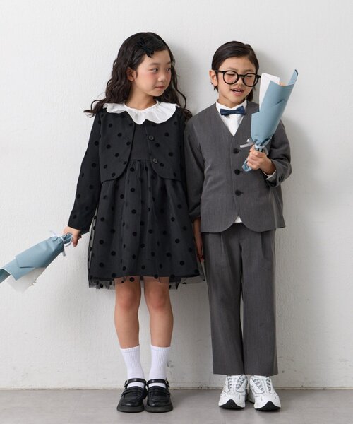 CIAOPANIC TYPY（チャオパニックティピー）の「【KIDS】【フォーマル・セレモニー】洗えるジャケットパンツセット（テーラードジャケット・キッズ・グレー・SMALL/MEDIUM）」の13枚目の写真