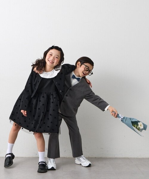 CIAOPANIC TYPY（チャオパニックティピー）の「【KIDS】【フォーマル・セレモニー】洗えるジャケットパンツセット（テーラードジャケット・キッズ・グレー・SMALL/MEDIUM）」の11枚目の写真