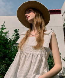 Bella Lace Ribbon Sleeveless Blouse - White
