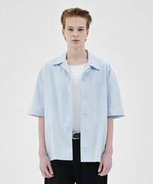 MUILL（ミュール）の「レイヤードパネルシャツ（スカイブルー）（シャツ/ブラウス）」