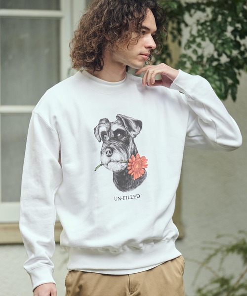 UN-FILLED(アンフィルド)の「msw1838- REAL GERBERA DOG CN SWEAT スウェット(シュナウザー)(SDUF-2602SNZ)(スウェット・メンズ・グレー/ホワイト・XL/L/M)」の11枚目の写真