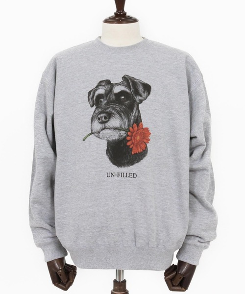 UN-FILLED(アンフィルド)の「msw1838- REAL GERBERA DOG CN SWEAT スウェット(シュナウザー)(SDUF-2602SNZ)(スウェット・メンズ・グレー/ホワイト・XL/L/M)」の19枚目の写真