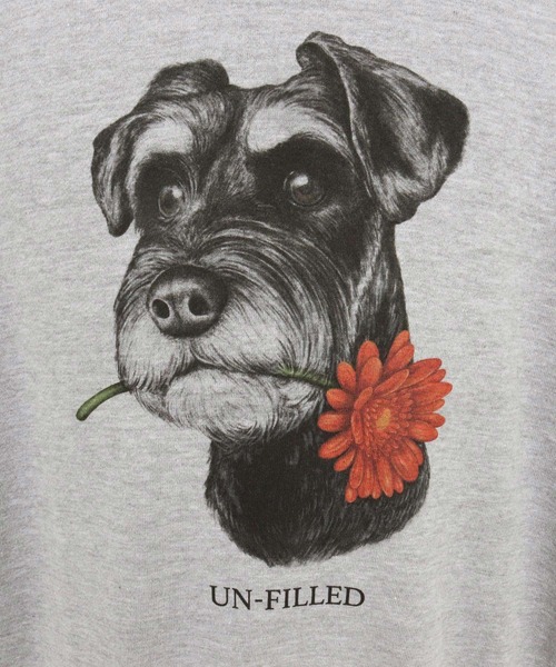 UN-FILLED(アンフィルド)の「msw1838- REAL GERBERA DOG CN SWEAT スウェット(シュナウザー)(SDUF-2602SNZ)(スウェット・メンズ・グレー/ホワイト・XL/L/M)」の4枚目の写真