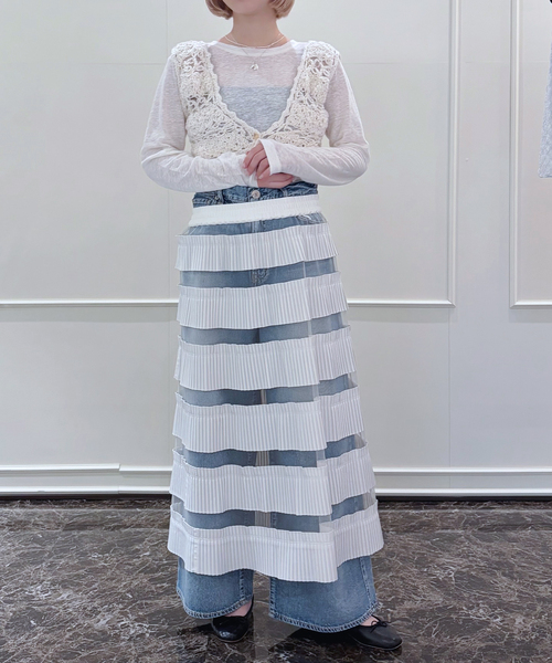 IENA LA BOUCLE（イエナラブークル）の「IENA LA BOUCLE ダンダンプリーツスカート（スカート・レディース・ホワイト・FREE）」の6枚目の写真