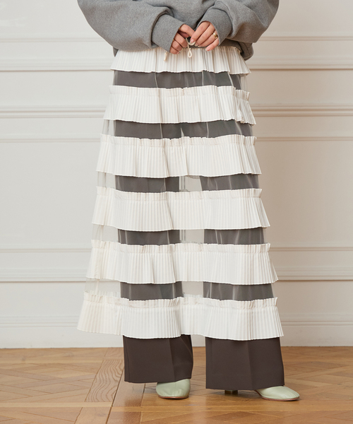 IENA LA BOUCLE（イエナラブークル）の「IENA LA BOUCLE ダンダンプリーツスカート（スカート・レディース・ホワイト・FREE）」の4枚目の写真